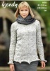 Knitting Pattern - Wendy 6086 - Harris DK - Cable Pointed Sweater and Sleeveless Top